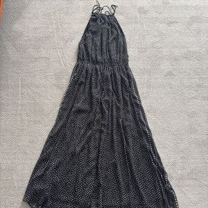 Leaf-patterned Chiffon Dress (Midi with adjustable straps)